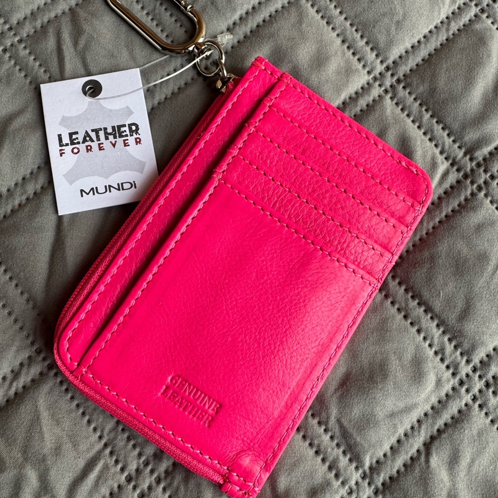 Mundi Pink Leather Card Holder
